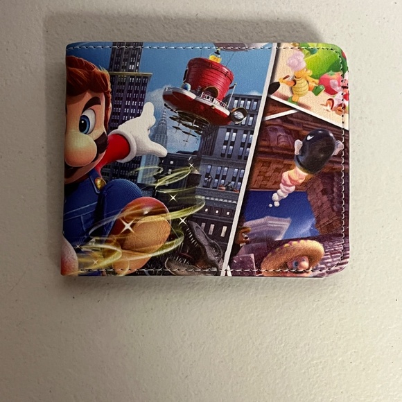 Super Mario Brothers Faux Leather Wallet Bros Gaming Gamer 90s World - Picture 2 of 8